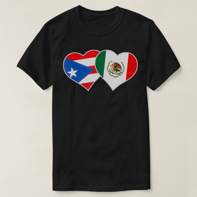 Camiseta Mexicano, no México, Bandeira porto-riquenha (Frente do Design)