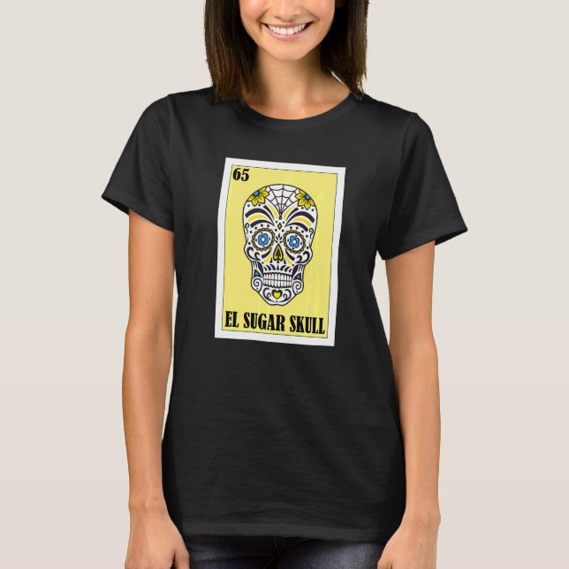 Camiseta Mexicano para Festas El Sugar Skull 1 (Frente)