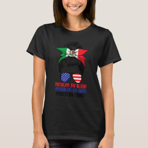 Camiseta Mexicano por Blood American Por Nascimento Patriot