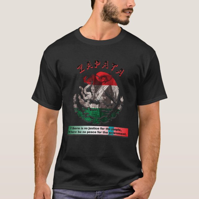 Camiseta Mexicano Revolução Folk Hero Emiliano Zapata (Frente)