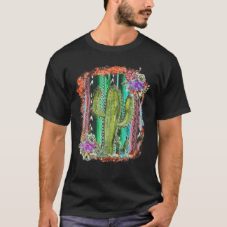 Camiseta Mexicano Serape Texas Cactus Suculta Rodeo Cowgi