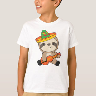 Camiseta Mexicano Sloth Sombrero Ukulele Cinco de mayo