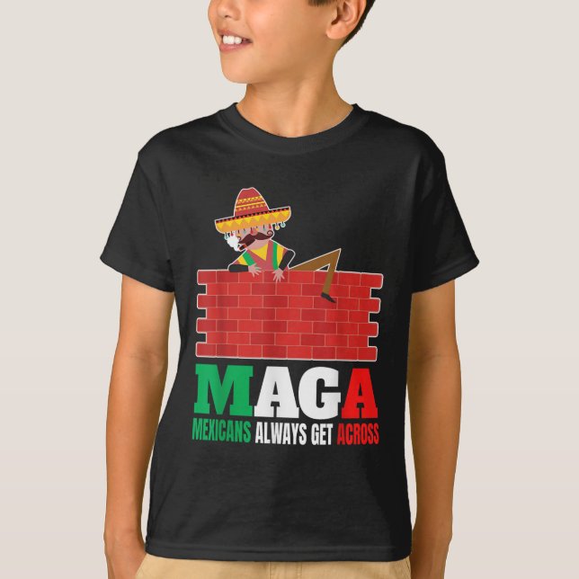 Camiseta Mexicanos sempre atravessam homens anti-engraçados (Frente)