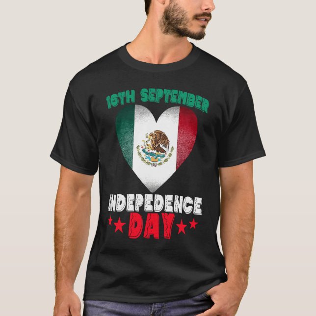 Camiseta Mexico 16th September Independence Day Mexican Fla (Frente)