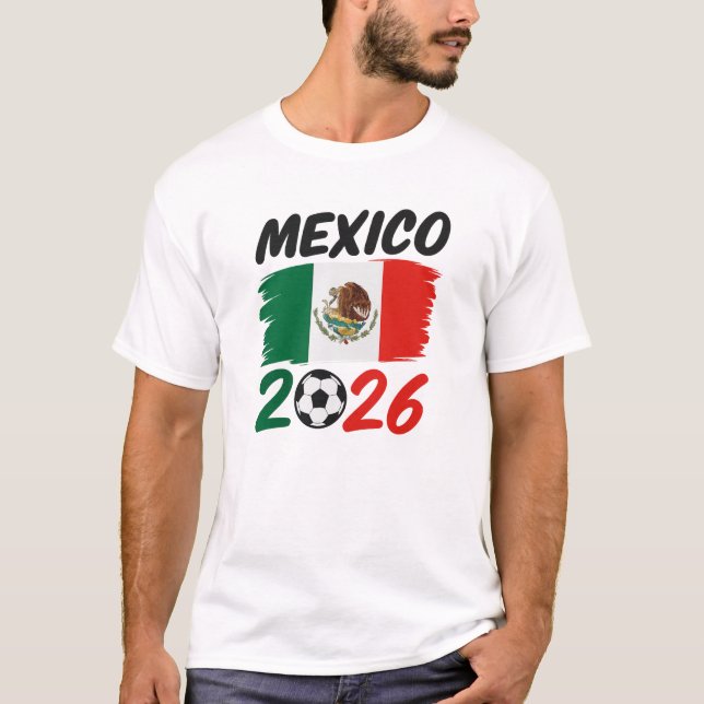 Camiseta Mexico 2026 Soccer Fan Design with Football (Frente)