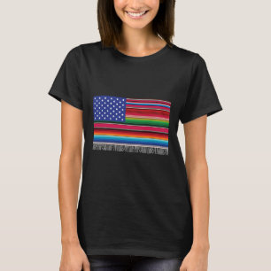 Camiseta México Americano Bandeira Serape Cinco De Mayo Par