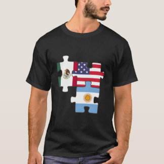 Camiseta Mexico Argentina And The Usa Puzzle