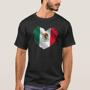 Camiseta México: Bandeira Em Forma De Coração No México