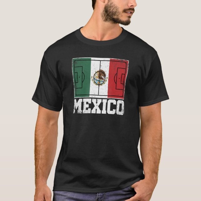 Camiseta México: Campo de Futebol Bandeira do Orgulho Mexic (Frente)