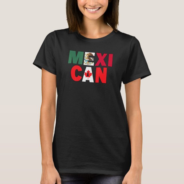 Camiseta México Canadá: Bandeira Pensada para Metade do Méx (Frente)