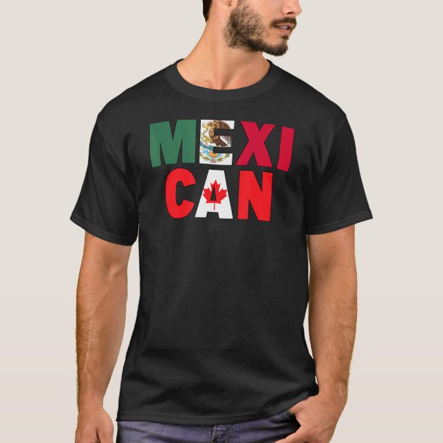 Camiseta México Canadá: Bandeira Pensada para Metade do Méx (Frente)