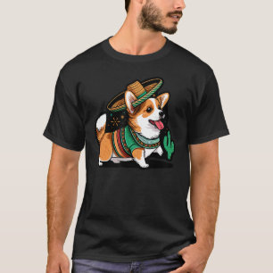 Camiseta México Cinco de Mayo Chapéu México Corgi Galês