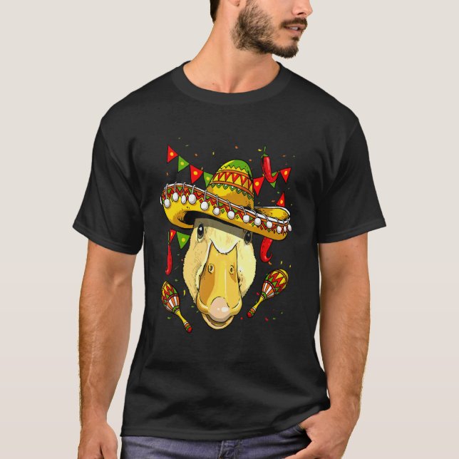 Camiseta Mexico Cinco de Mayo Duck Sombrero Mexican Party D (Frente)