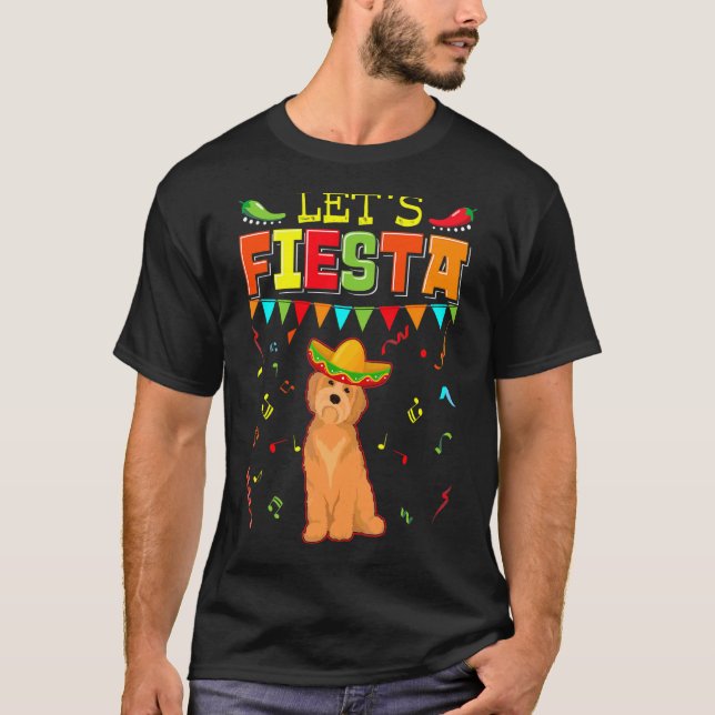 Camiseta México Cinco de Mayo Fiesta Vamos Fiesta Goldend (Frente)