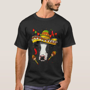 Camiseta México Cinco de Mayo Vaca Sombrero Festa Mexicana