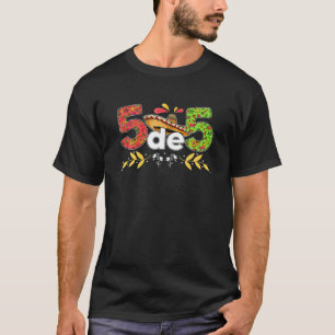 Camiseta México Crânio Maracas Sombrero 5 De 5 Cinco De May