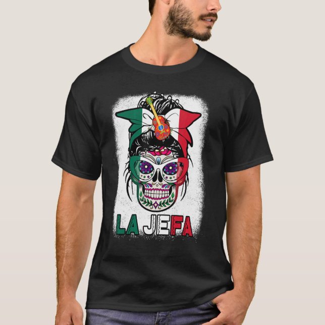 Camiseta México Dia De Los Muertos La Jefa Sugar Skull Mexi (Frente)