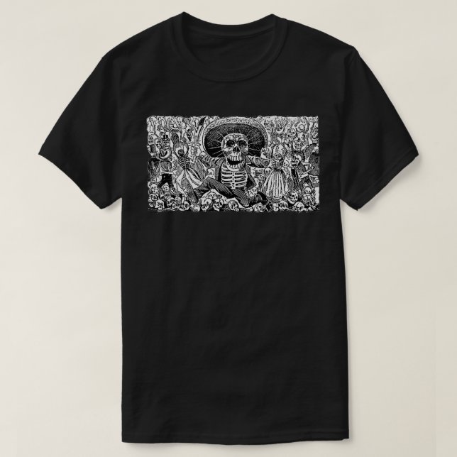 Camiseta México: Dia dos Mortos Calaveras Muertos (Frente do Design)