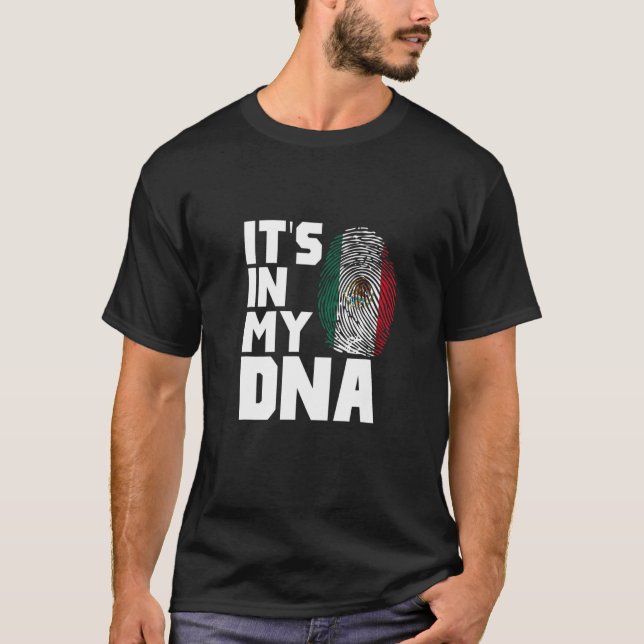 Camiseta México DNA mexicano Sinalizador do Orgulho Domésti (Frente)