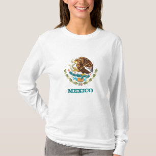 Camiseta México e México emblema da águia, moda de bandeira