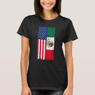 Camiseta México EUA Sinalizador Half American Patriota Meta