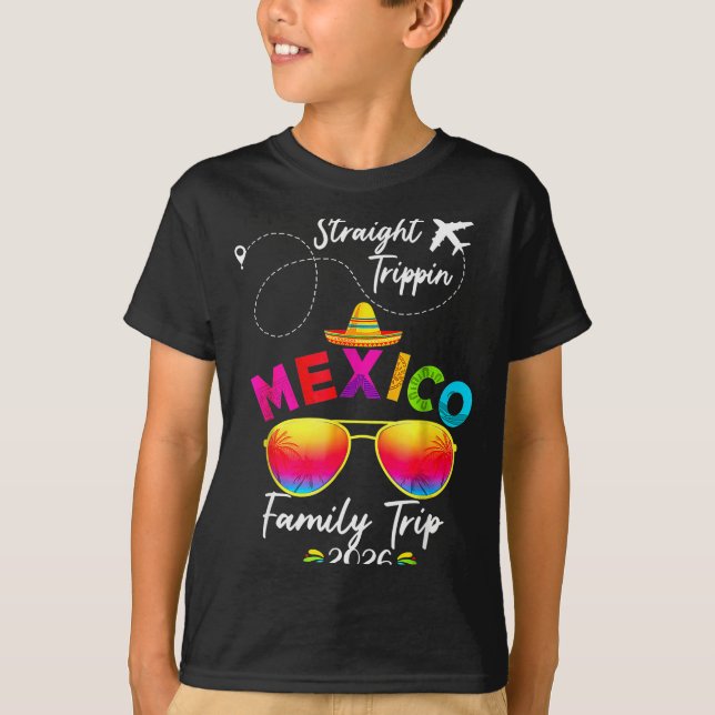Camiseta Mexico Family Vacation Cancun 2026 Straight Tripn  (Frente)