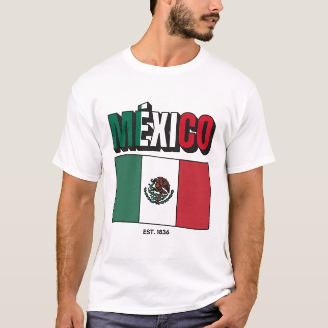 Camiseta Mexico flag 1836 (Frente)