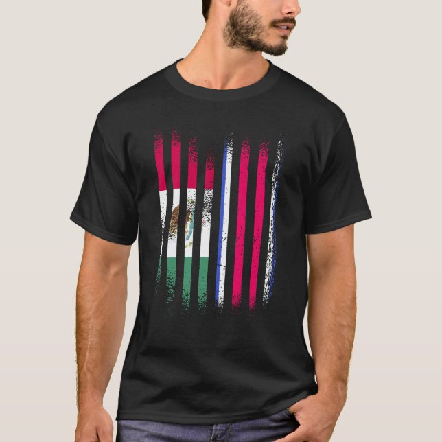 Camiseta Mexico Flag Costa Rica Grown Country Flags Stripes (Frente)