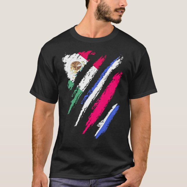 Camiseta Mexico Flag Costa Rica Grown Patriot Country Strip (Frente)
