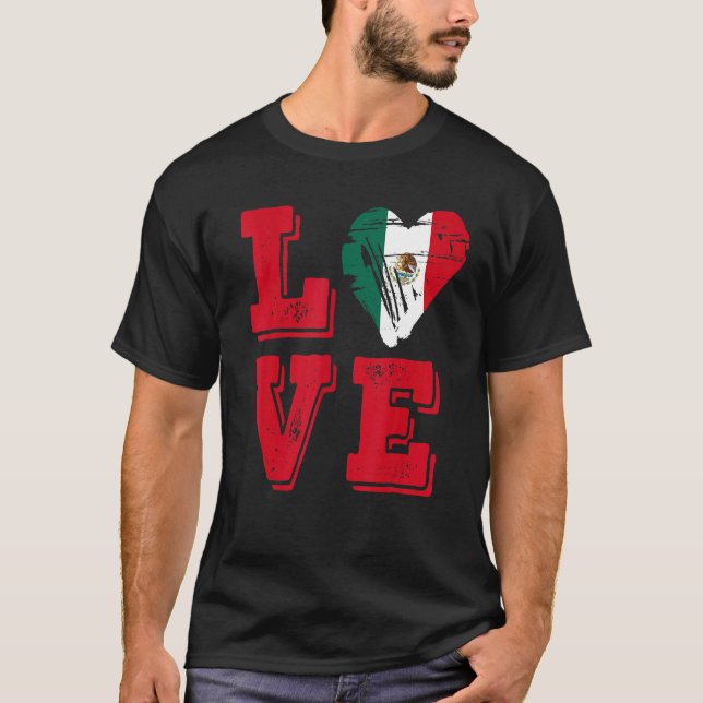 Camiseta México Flag Love México 1 (Frente)