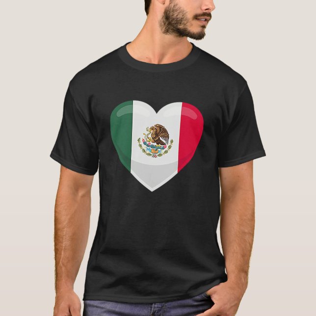 Camiseta Mexico Flag Pocket Heart (Frente)