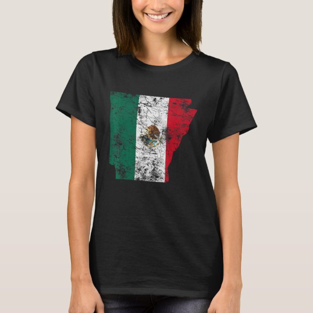 Camiseta México Flag Vintage Estado Shape (Frente)
