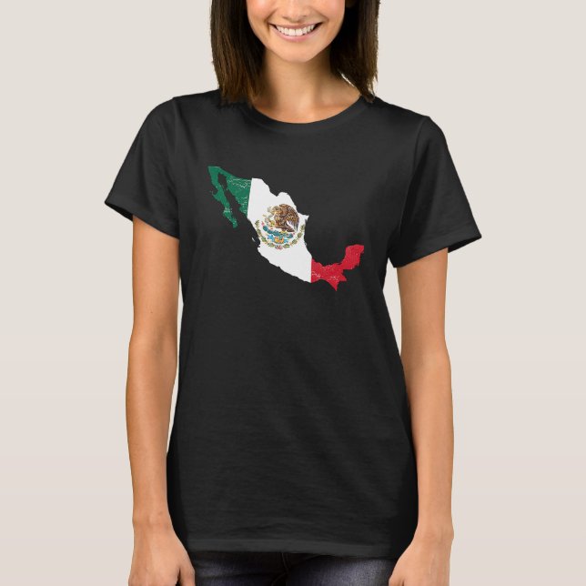 Camiseta Mexico flag with Mexican map distressed (Frente)