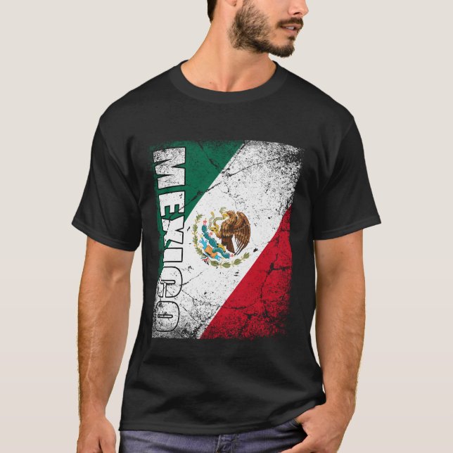 Camiseta México, mapa do México, Bandeira do México, mexica (Frente)