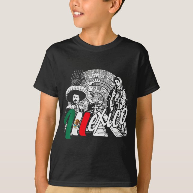 Camiseta Mexico - Mexican Pride - Virgen De Guadalupe And H (Frente)