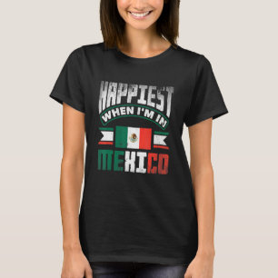 Camiseta México Mexicano Bandeira do México Mais Feliz Quan