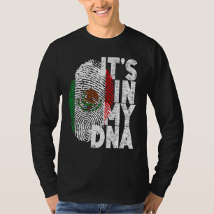 Camiseta México mexicano está no meu Dna Hispânico Flag Fin