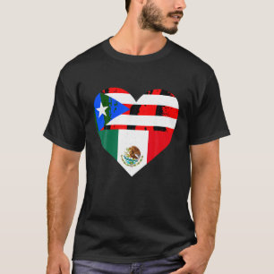 Camiseta México mexicano Porto Rico Boricua Flags Heart