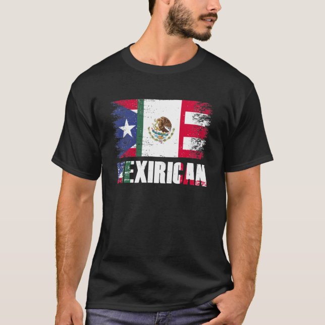 Camiseta México mexicano, porto-riquenho, orgulho de bandei (Frente)