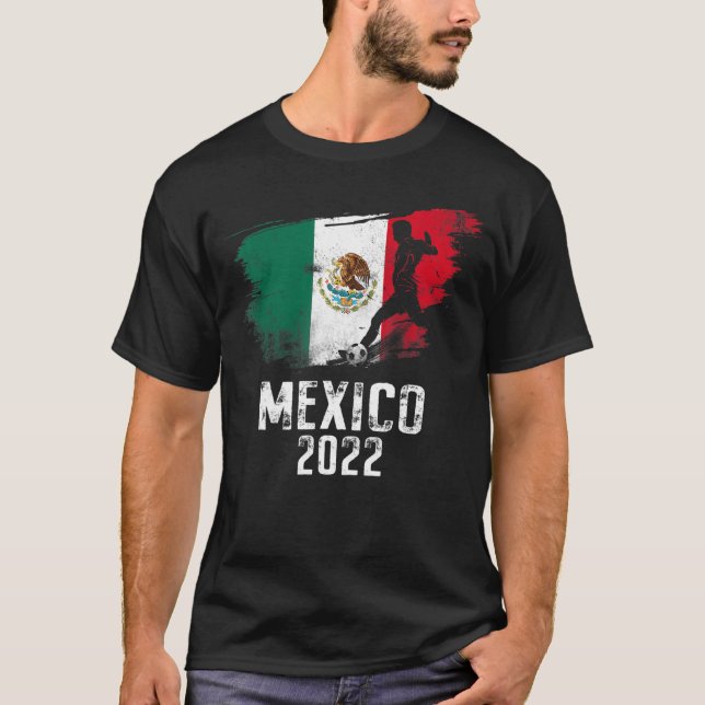 Camiseta México, México, Equipe de Futebol da Bandeira em 2 (Frente)