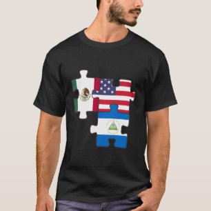 Camiseta México Nicarágua E Quebra-cabeça Dos Eua