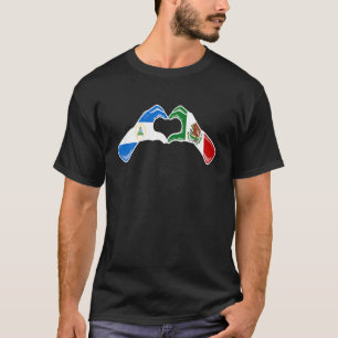 Camiseta México Nicarágua Sinalizador mexicano Coração T S