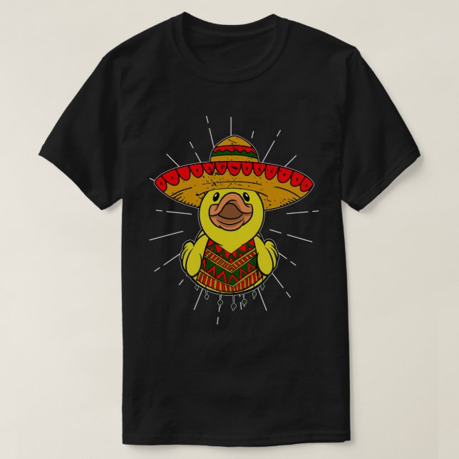 Camiseta México Pato com Sombrero e Poncho (Frente do Design)
