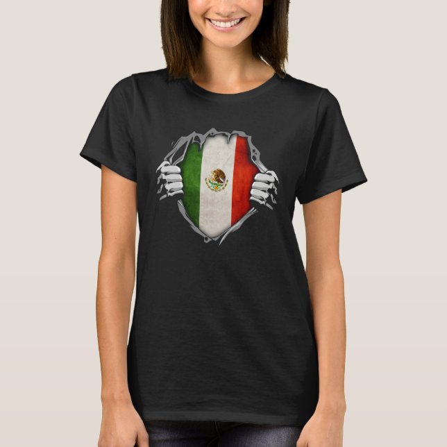 Camiseta Mexico Patriotic Mexican National Flag (Frente)