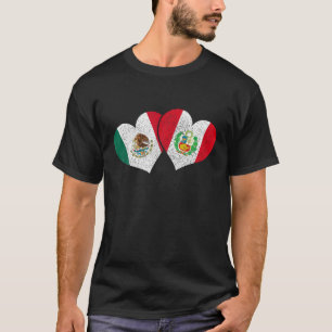 Camiseta México Peru Coração Bandeira Mexicana Orgulha-a