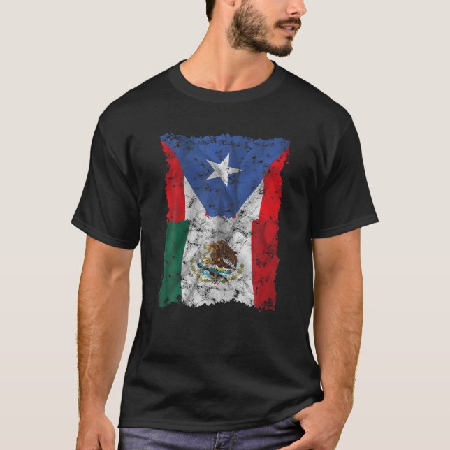 Camiseta México Porto Rico Bandeira do México Porto Rico T  (Frente)