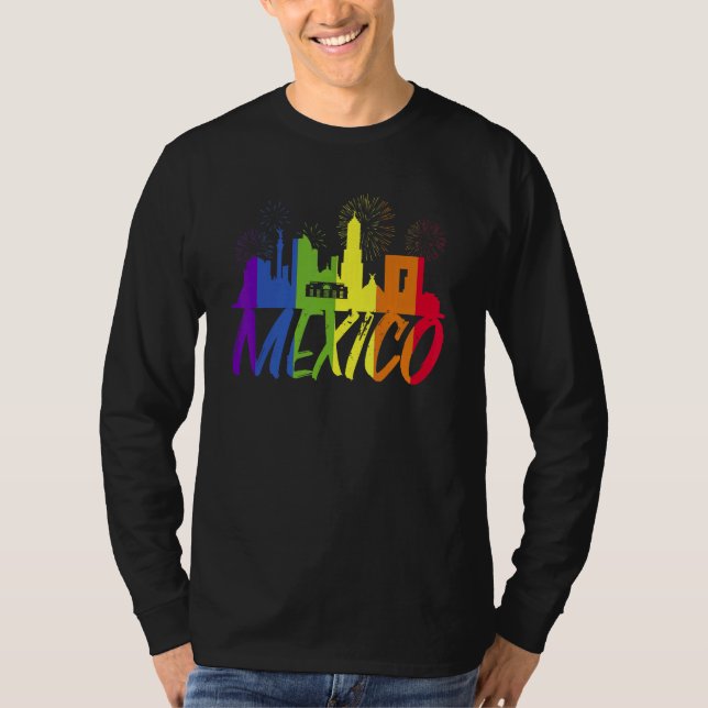 Camiseta Mexico Pride Skyline  Pride Parade Mexico (Frente)