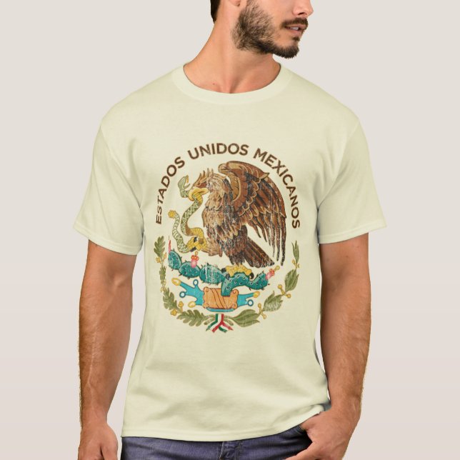 Camiseta México - selo dos mexicanos dos unidos dos estados (Frente)