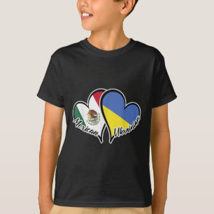 Camiseta México Ucrânia Flag Heart Half Mexicano Half