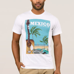 Camiseta México - viajar de avião pôster de viagem